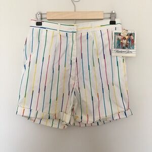VTG 80s Hunter’s Glen Rainbow Striped Shorts Sz 9/10 High Waisted NOS Japan Made